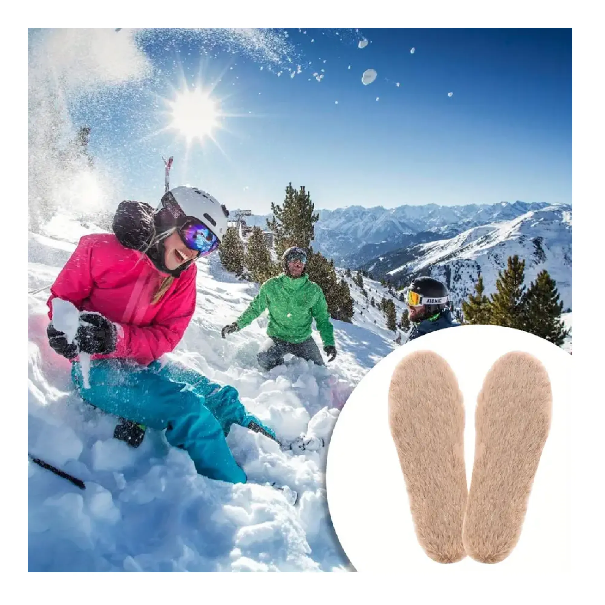 2 Pairs Faux Sheepskin Fluffy Warm Insoles For Winter, Comfortable Breathable Pads For Women & Men