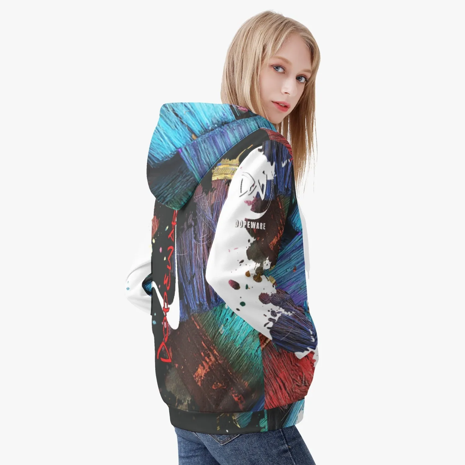 221. Women's AOP Full Zip Up Hoodie