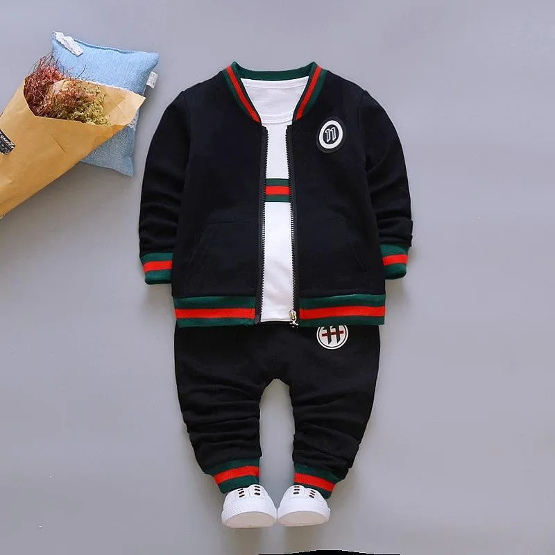 3-piece Sporty Coat & Sweatshirts & Pants for Toddler Boy Children's clothing wholesale