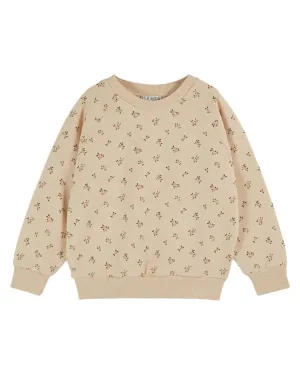 AA180-ROSES PRINT SWEATSHIRT-BRIOCHE PETITE ROSE