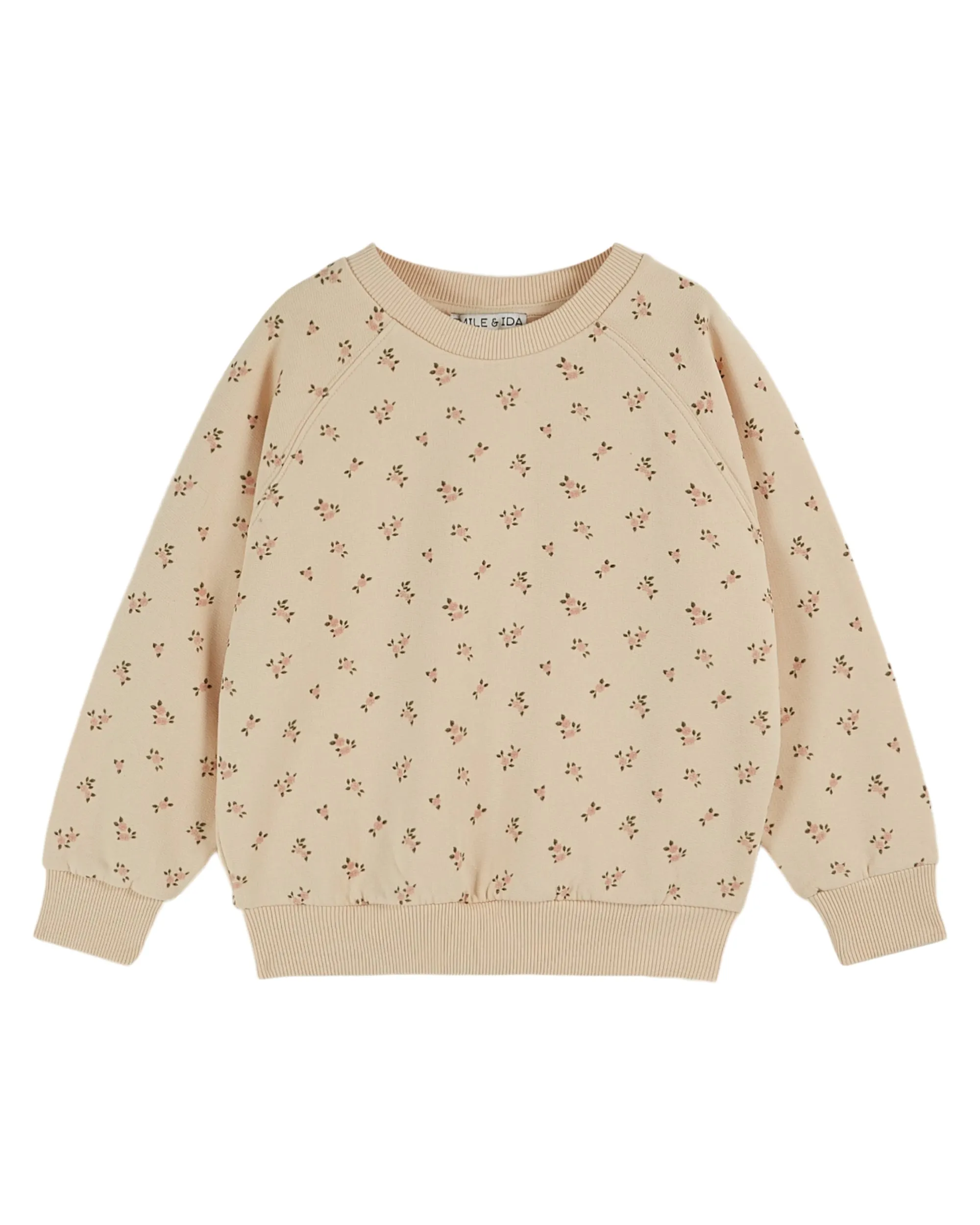 AA180-ROSES PRINT SWEATSHIRT-BRIOCHE PETITE ROSE