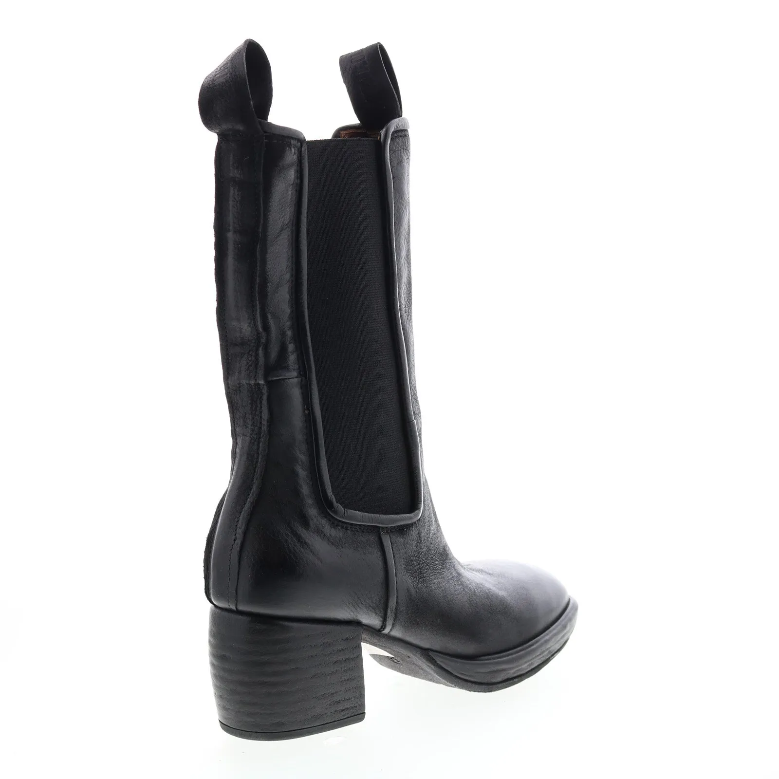 A.S.98 Collins A57202-301 Womens Black Leather Slip On Casual Dress Boots