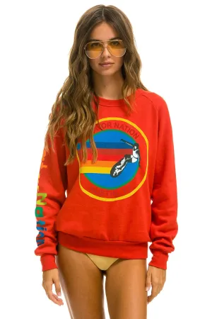 AVIATOR NATION AUSTIN CREW SWEATSHIRT - RED