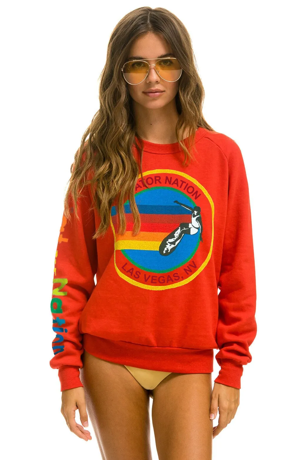 AVIATOR NATION LAS VEGAS SWEATSHIRT - RED