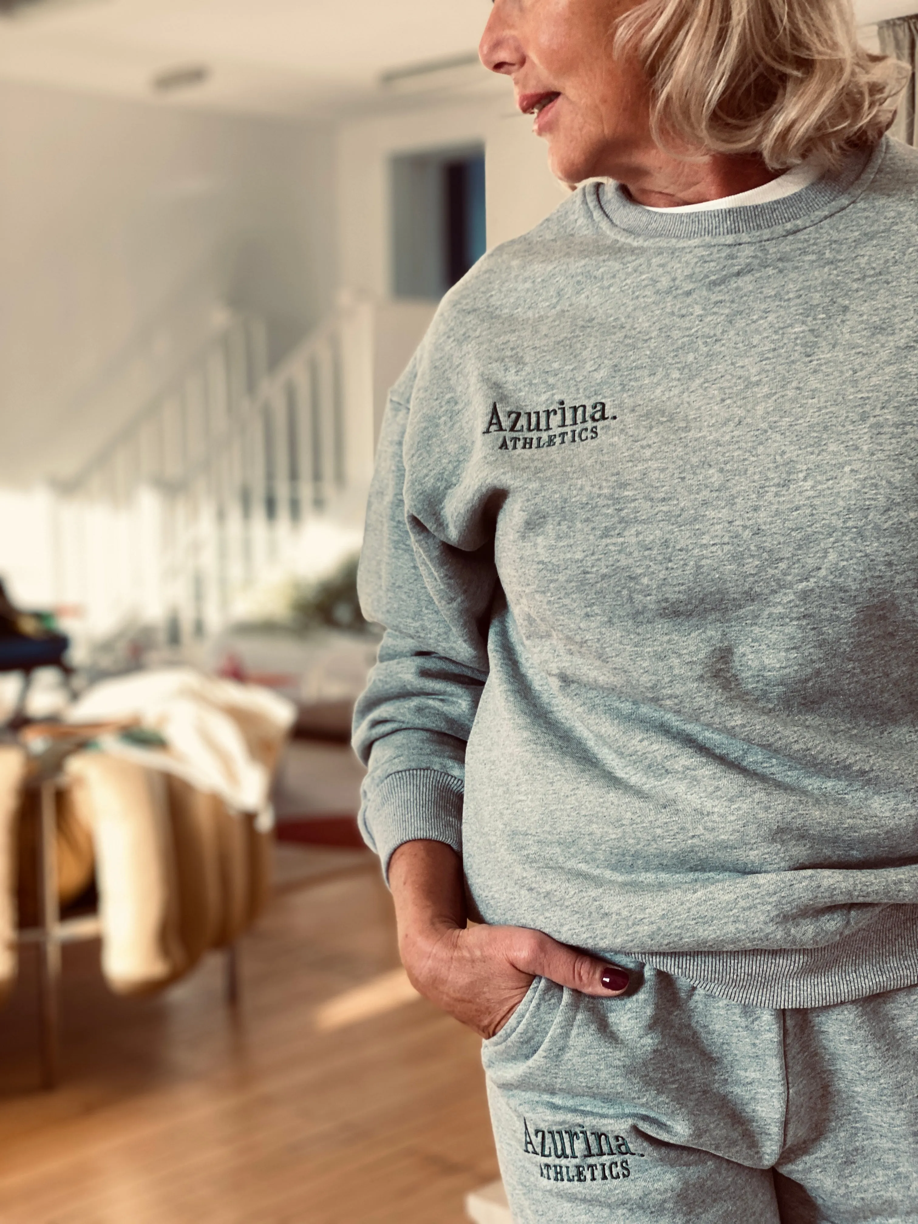 Azurina Athletics Sweatshirt in Grey Marl