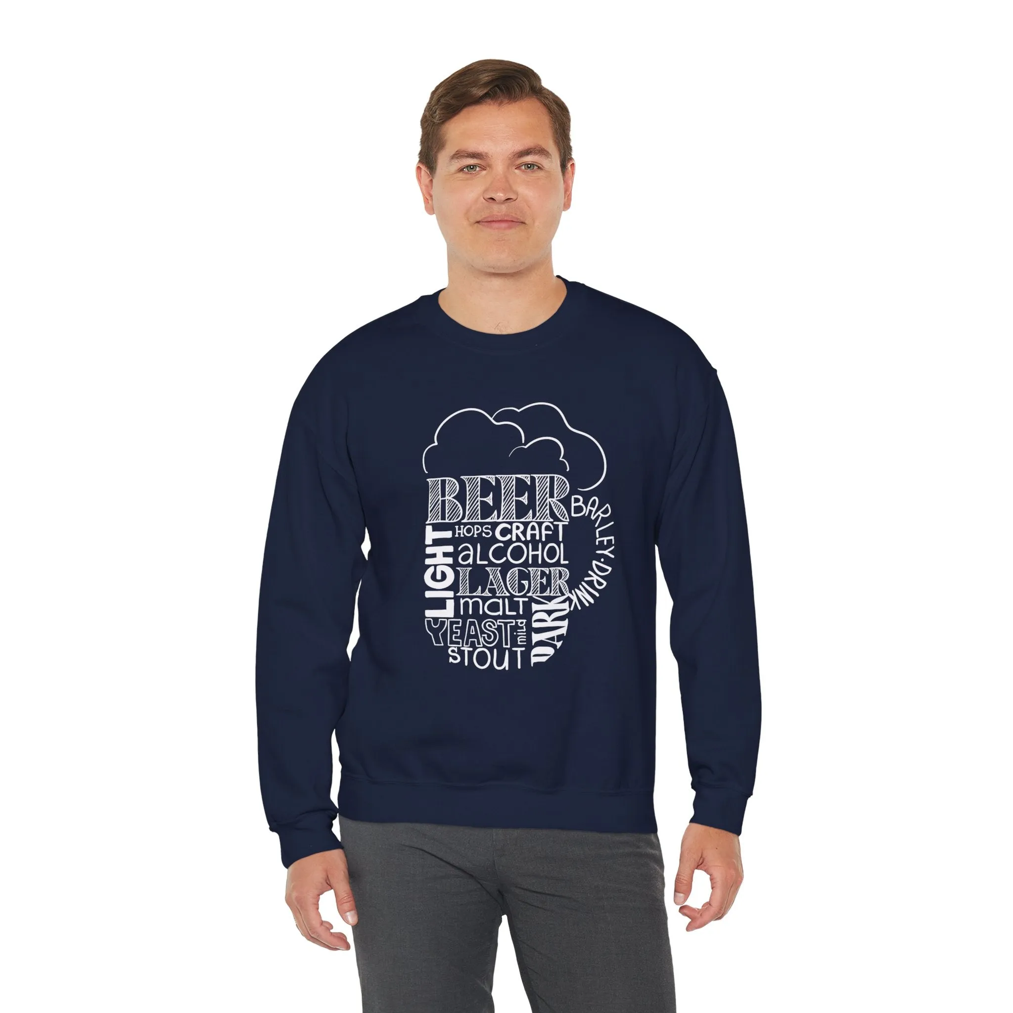 Beer Mug Of Words Crewneck Sweatshirt