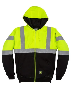 Berne - Men's Hi-Vis Class 3 Color Block Hooded Sweatshirt