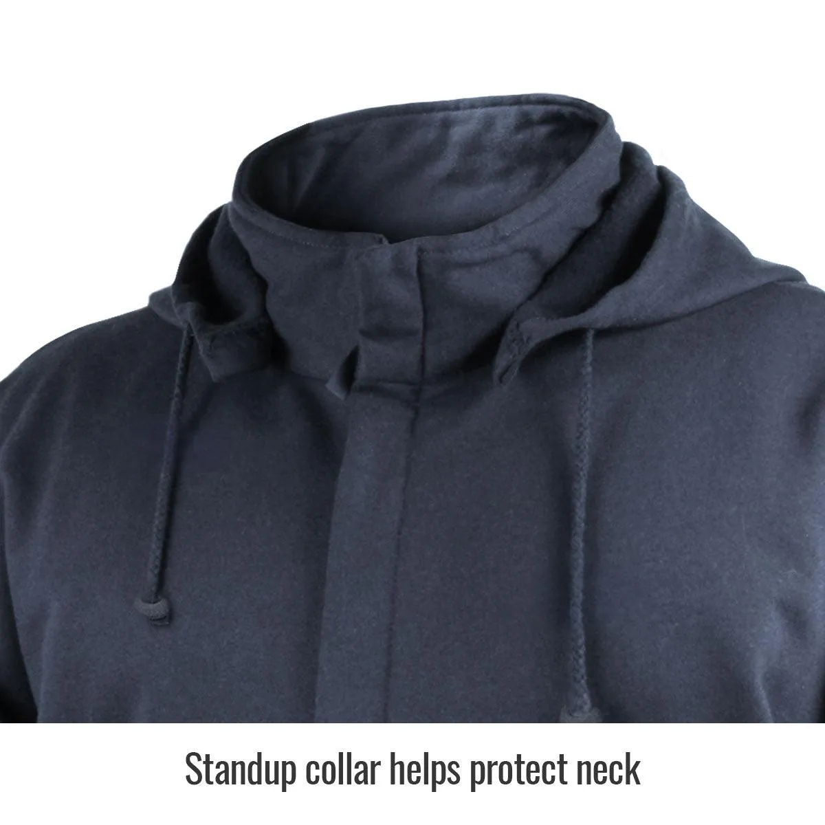 Black Stallion AR/FR Cotton Full-Zip Hooded Sweatshirt - JF3530-NV