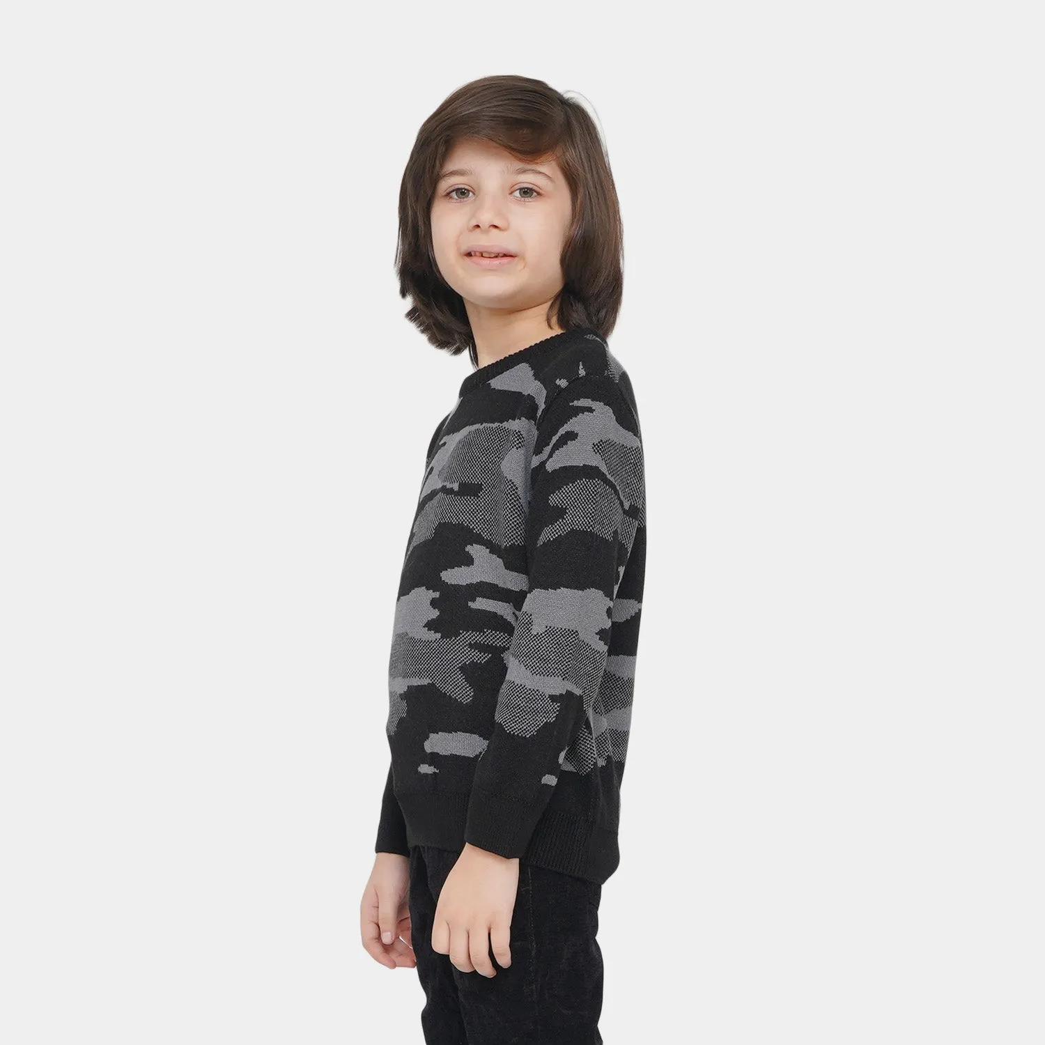 Boys Sweater Camouflage - Black