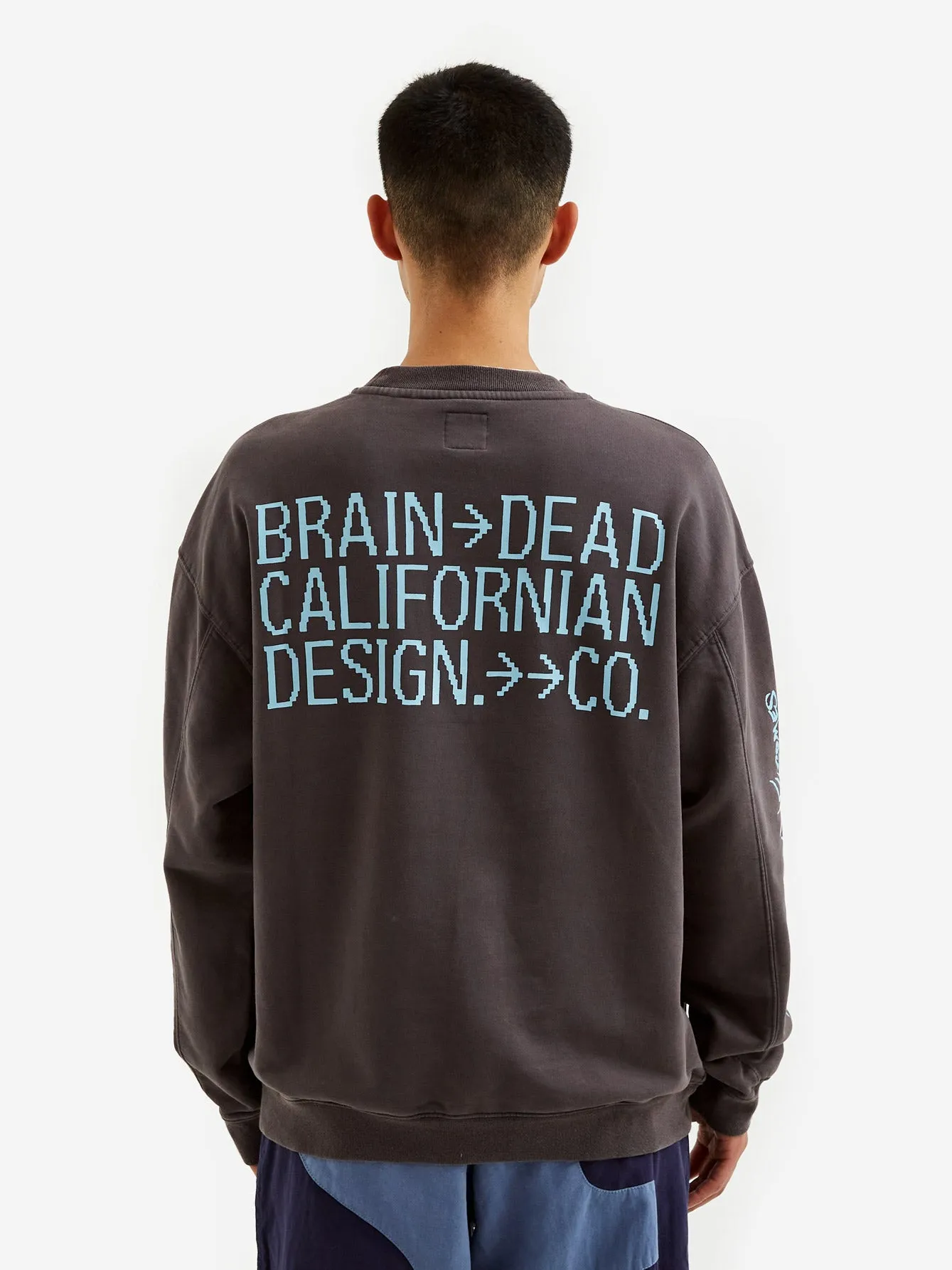 Brain Dead Electronic Attack Crewneck - Grey