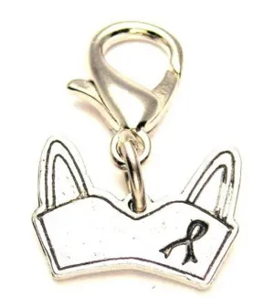 Breast Cancer Ribbon Awareness Bra Zipper Pull