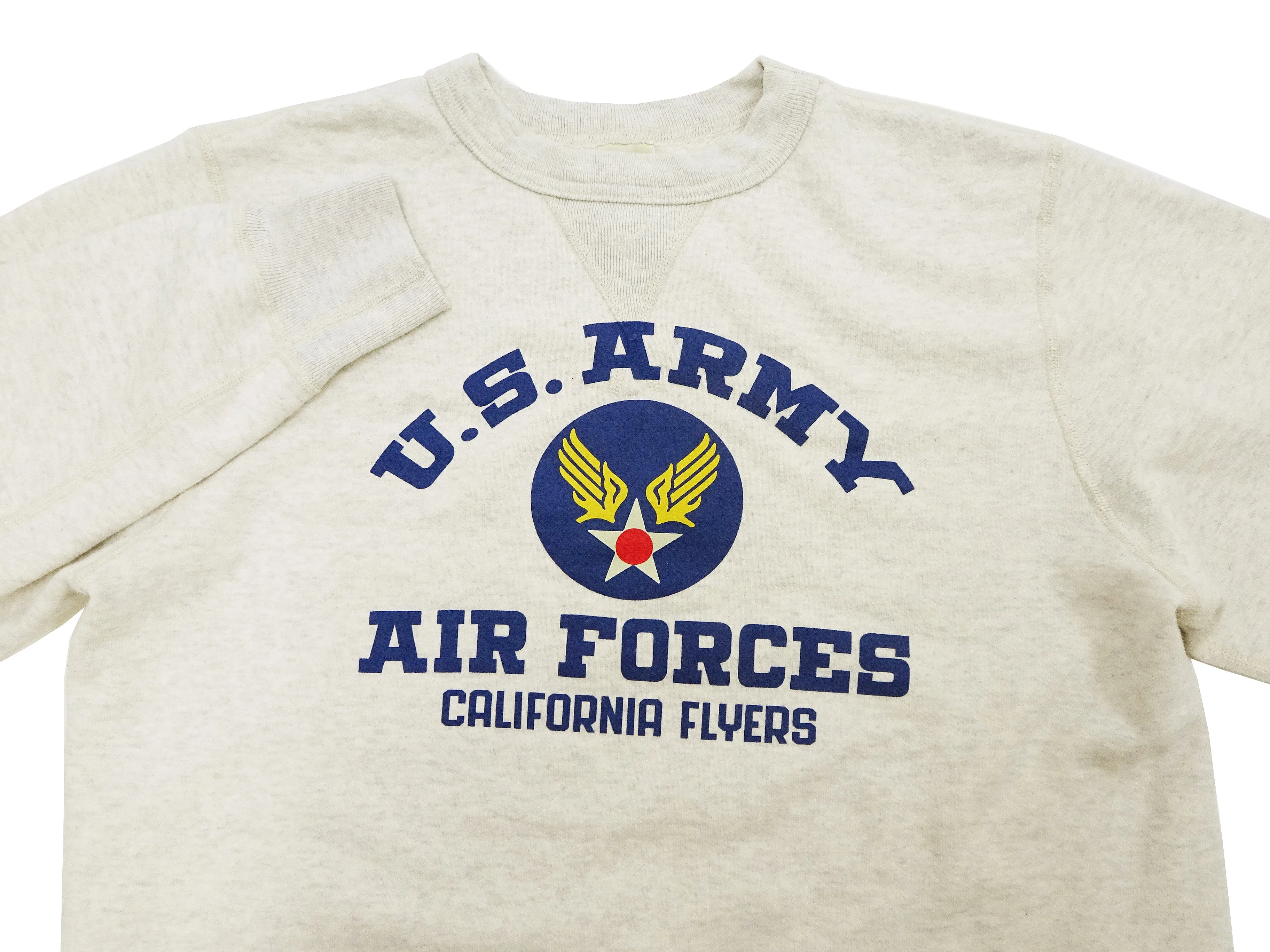 Buzz Rickson Sweatshirt Men's Us Army Air Force California Flyers Military Graphic Loop-wheeled Vintage Style BR69334 131 Oatmeal