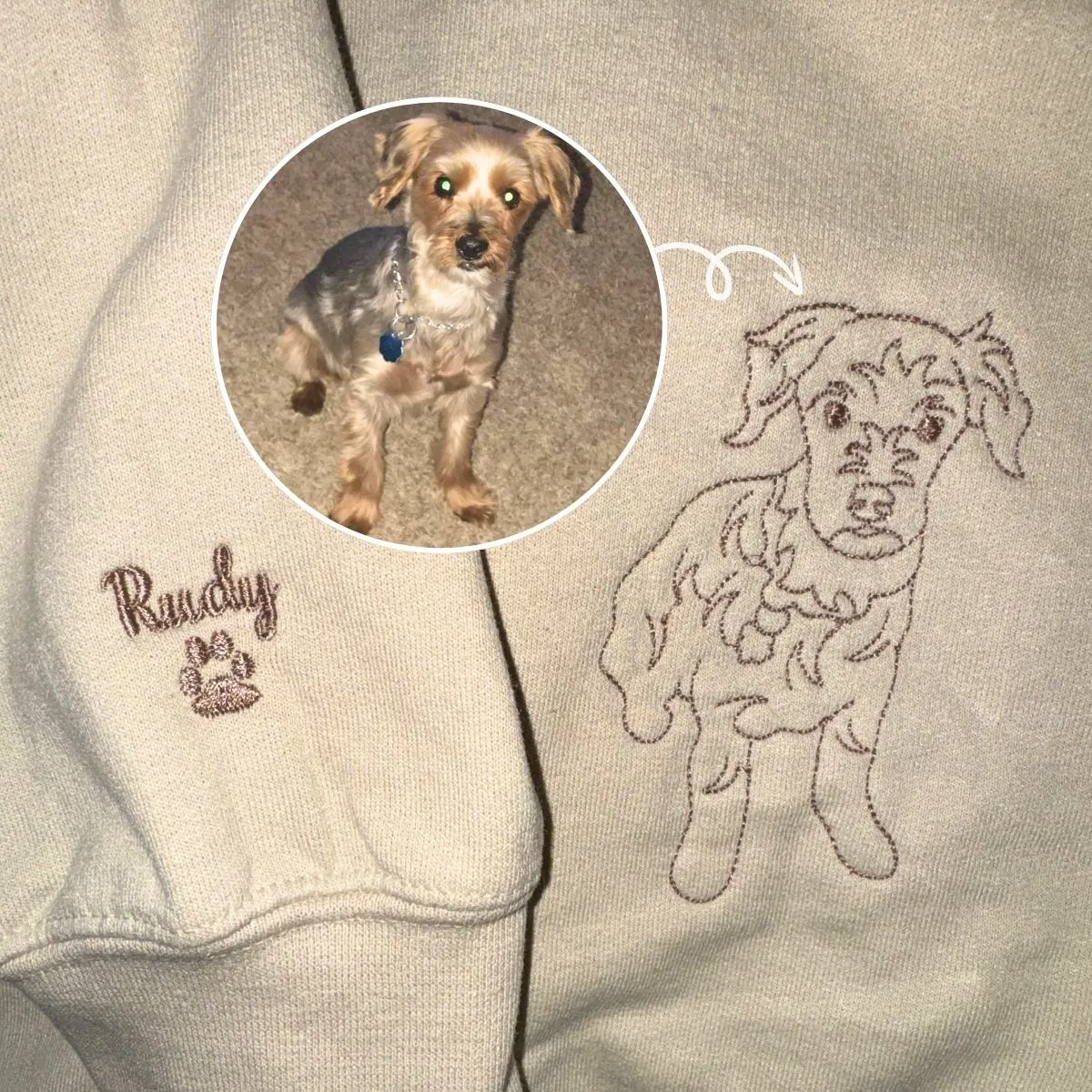 Carolina Sweatshirt or Hoodie, Custom Embroidered Gift from Photo Name