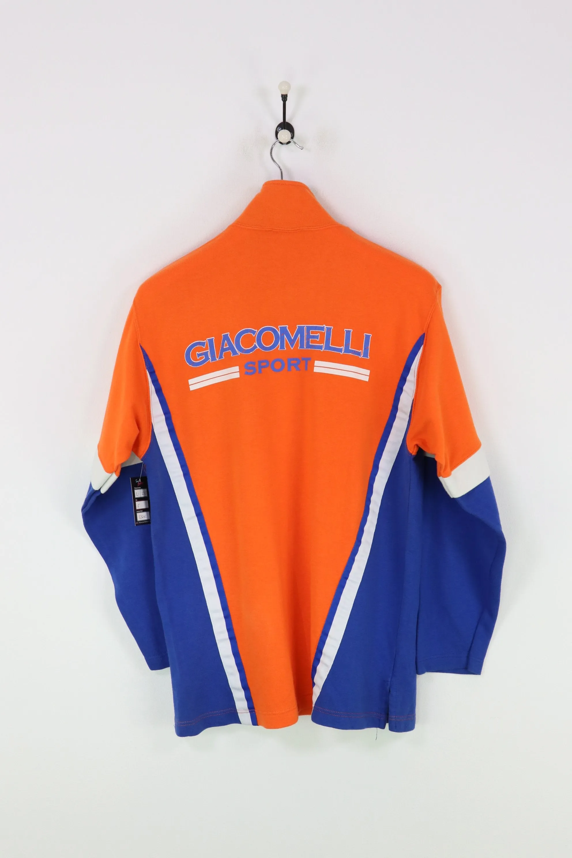 Champion 1/4 Zip Sweatshirt Orange/Blue Medium