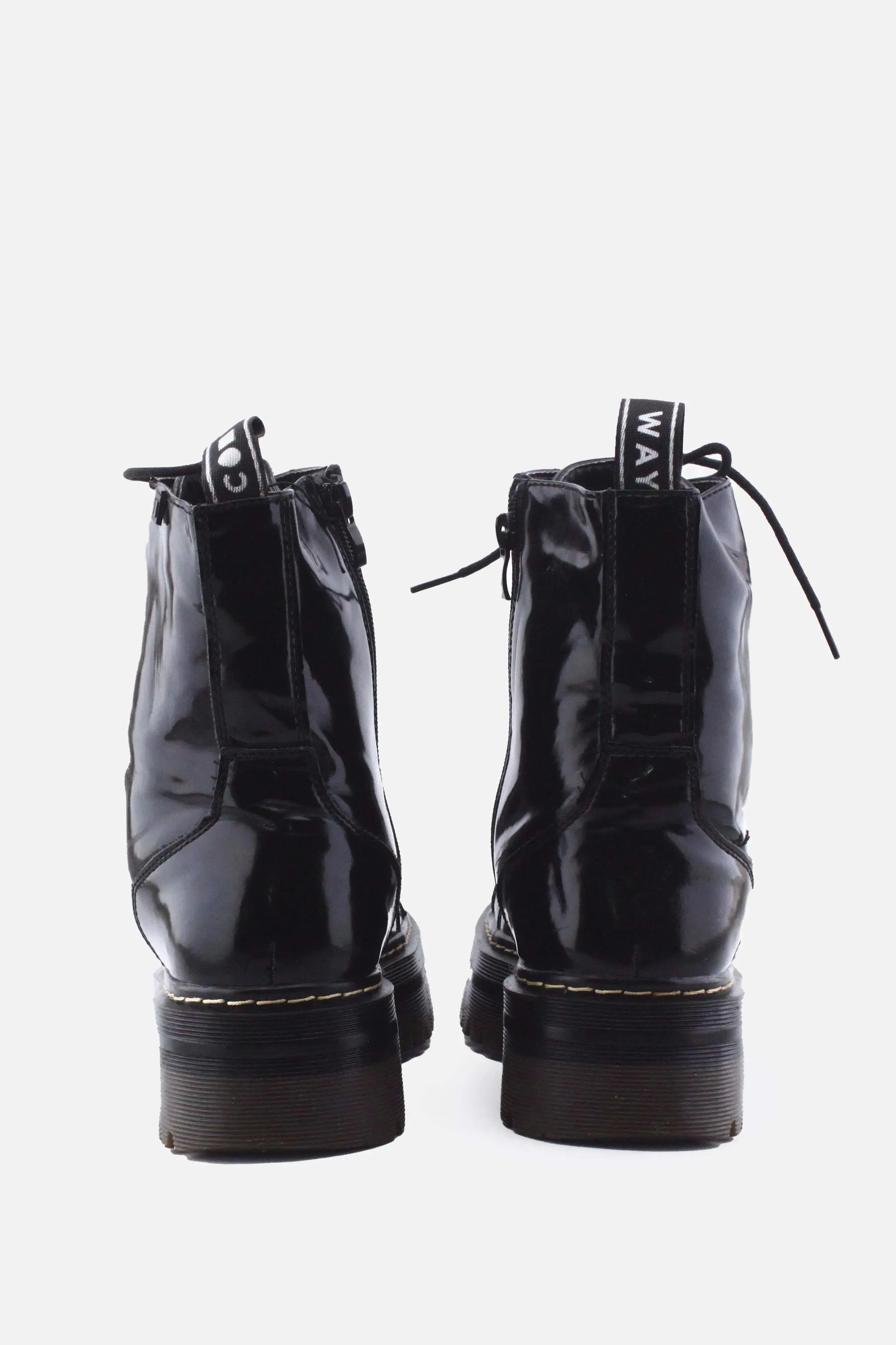 Cool Way Zipper Laces Combat Boots | 100% Synthetic Leather