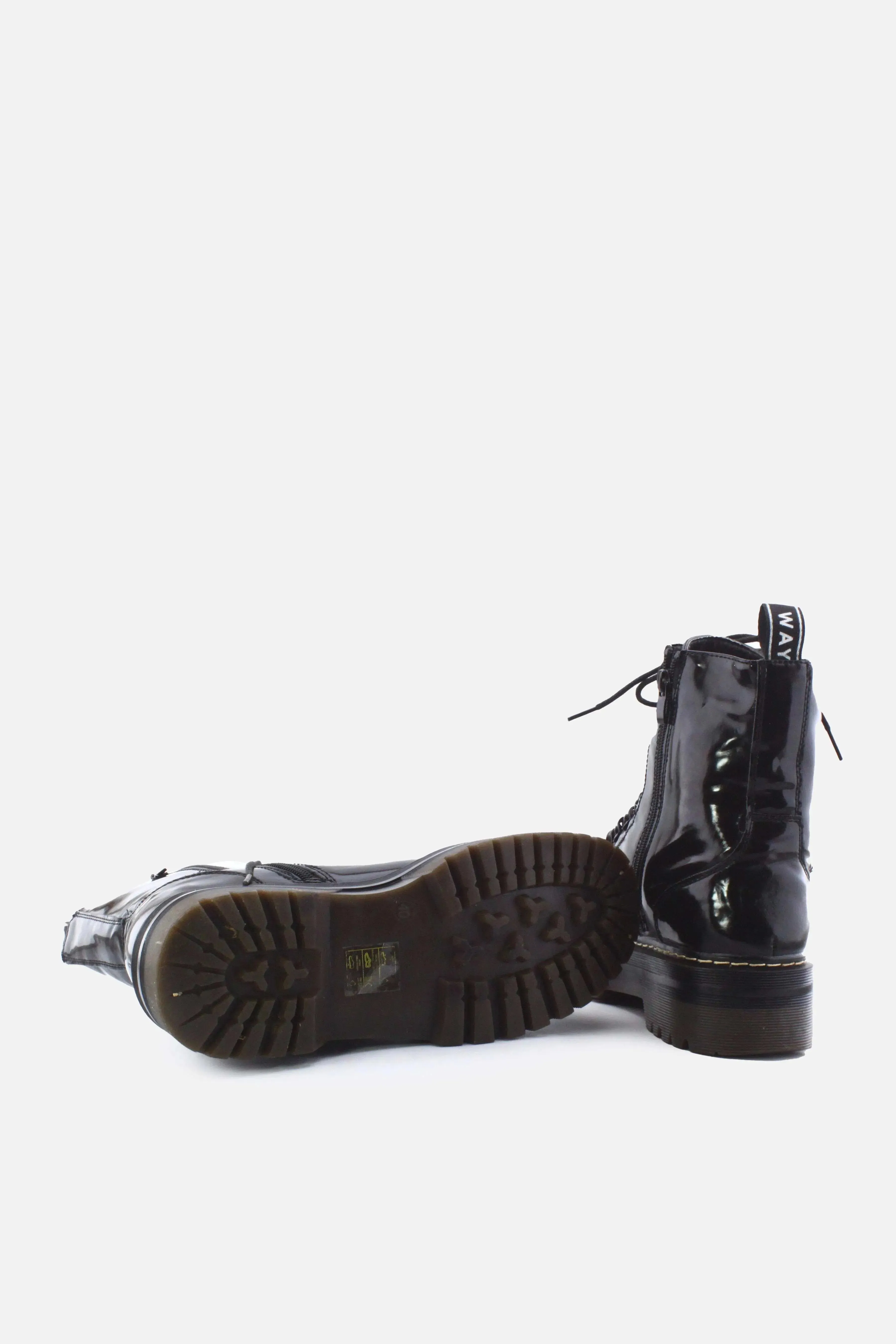 Cool Way Zipper Laces Combat Boots | 100% Synthetic Leather