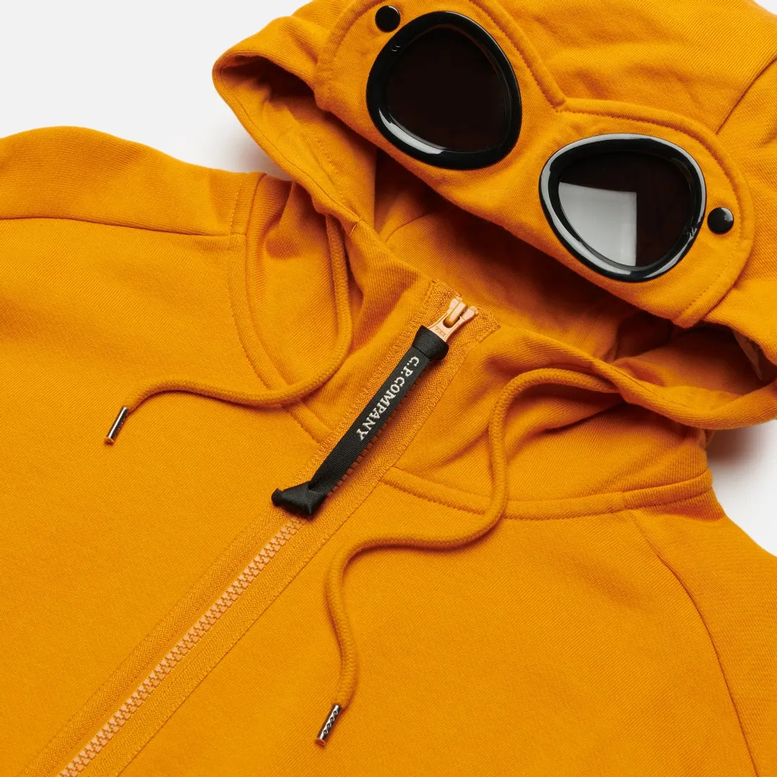 CP COMPANY Zip Up Goggle Hoodie Sweatshirt Desert Orange