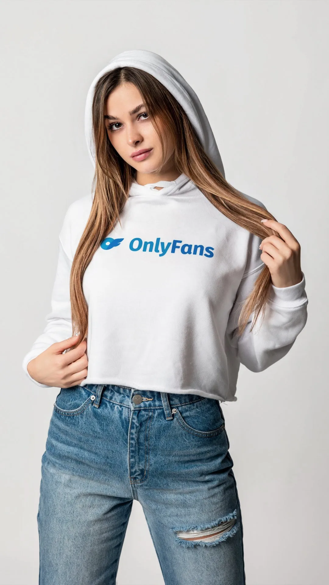 Cropped Hoodie - White