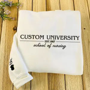 Custom Embroidered College University Sweatshirt