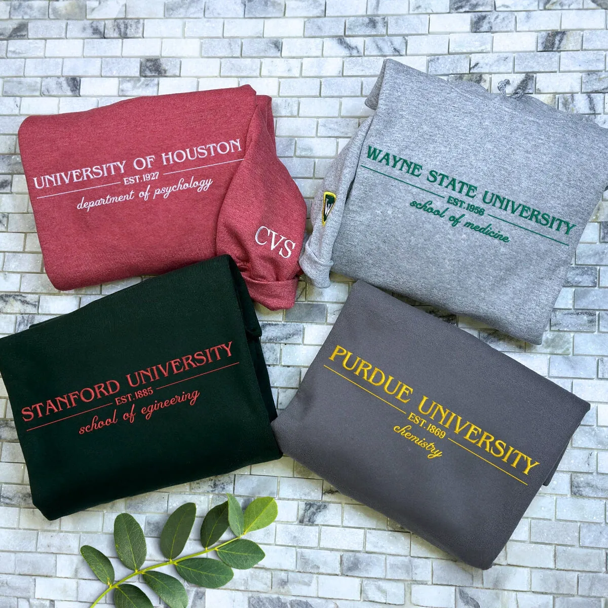 Custom Embroidered College University Sweatshirt