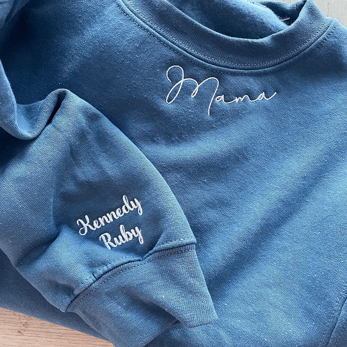 Custom Embroidered Nona Sweatshirt with GrandKids Names on Sleeve