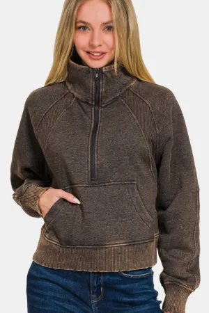 Dannie Acid Washed Fleece Sweatshirt