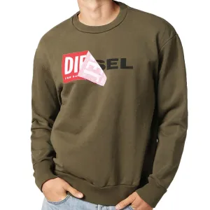 Diesel S-Samy Men's Crew Neck Sweatshirt - Army Green