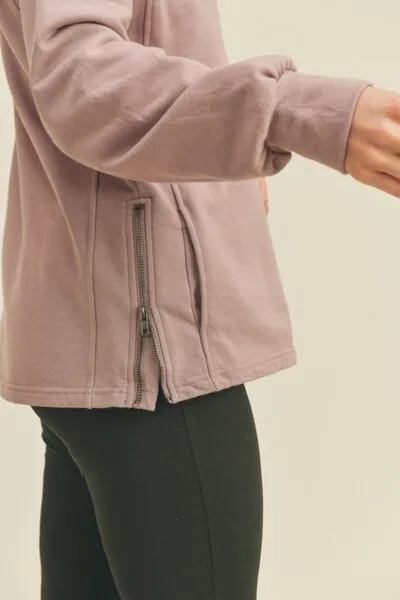 Drawstring Side Zip Sweatshirt