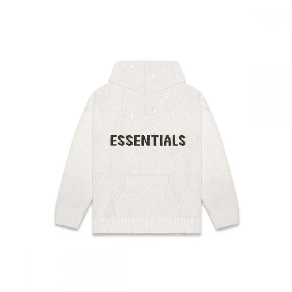 ESSENTIALS FOG 3D SILICON KNIT HOODIE OATMEAL