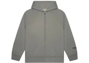 ESSENTIALS FOG 3D SILICON ZIP UP HOODIE GREY