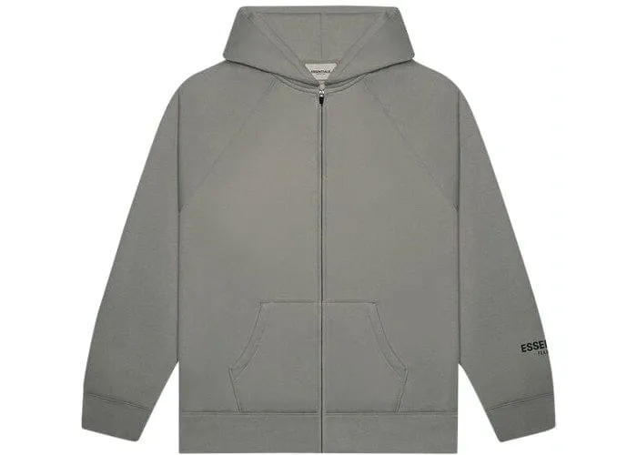 ESSENTIALS FOG 3D SILICON ZIP UP HOODIE GREY