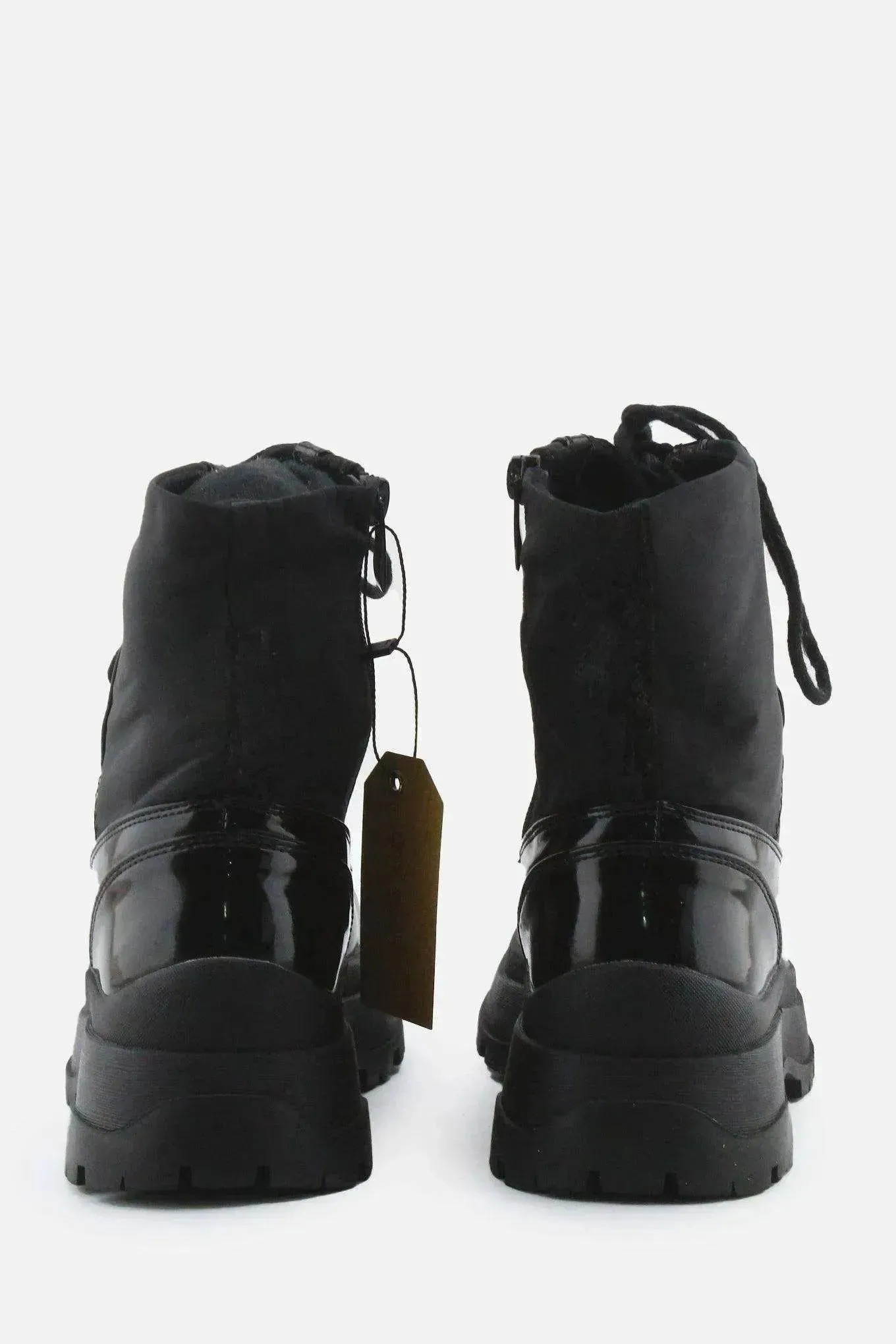 European Brand Zipper Laces Combat Ankle Boots | Textile