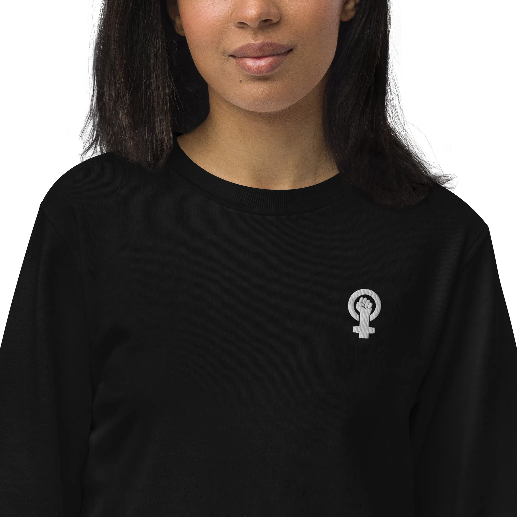 Feminist Symbol Embroidered Organic Sweatshirt