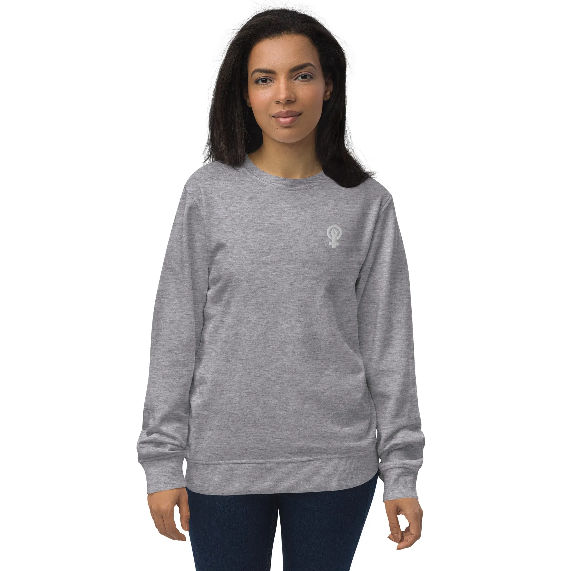 Feminist Symbol Embroidered Organic Sweatshirt