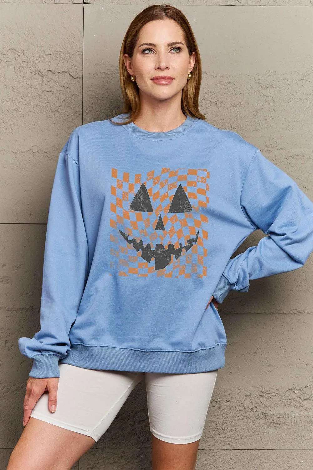 Full Size Graphic Dropped Shoulder Sweatshirt