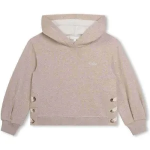 Girls Beige Sweatshirt With Side Ribbons