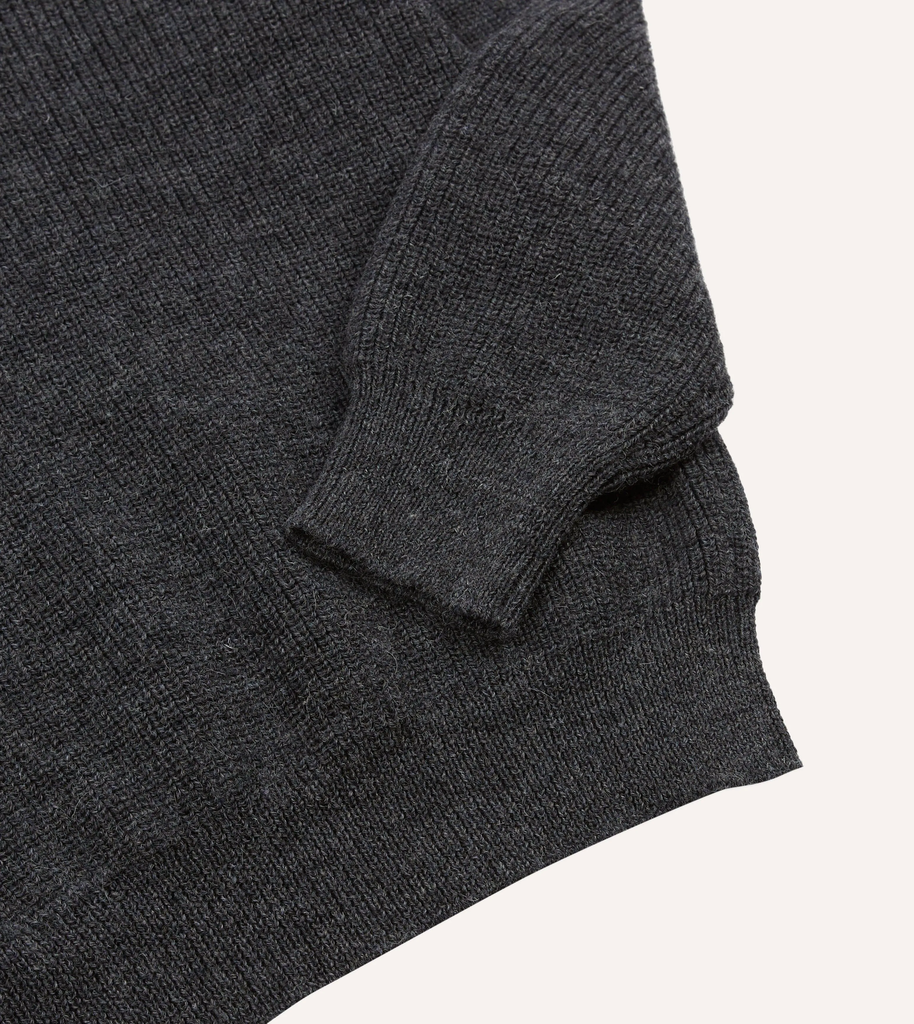 Grey Wool Quarter Zip Jumper