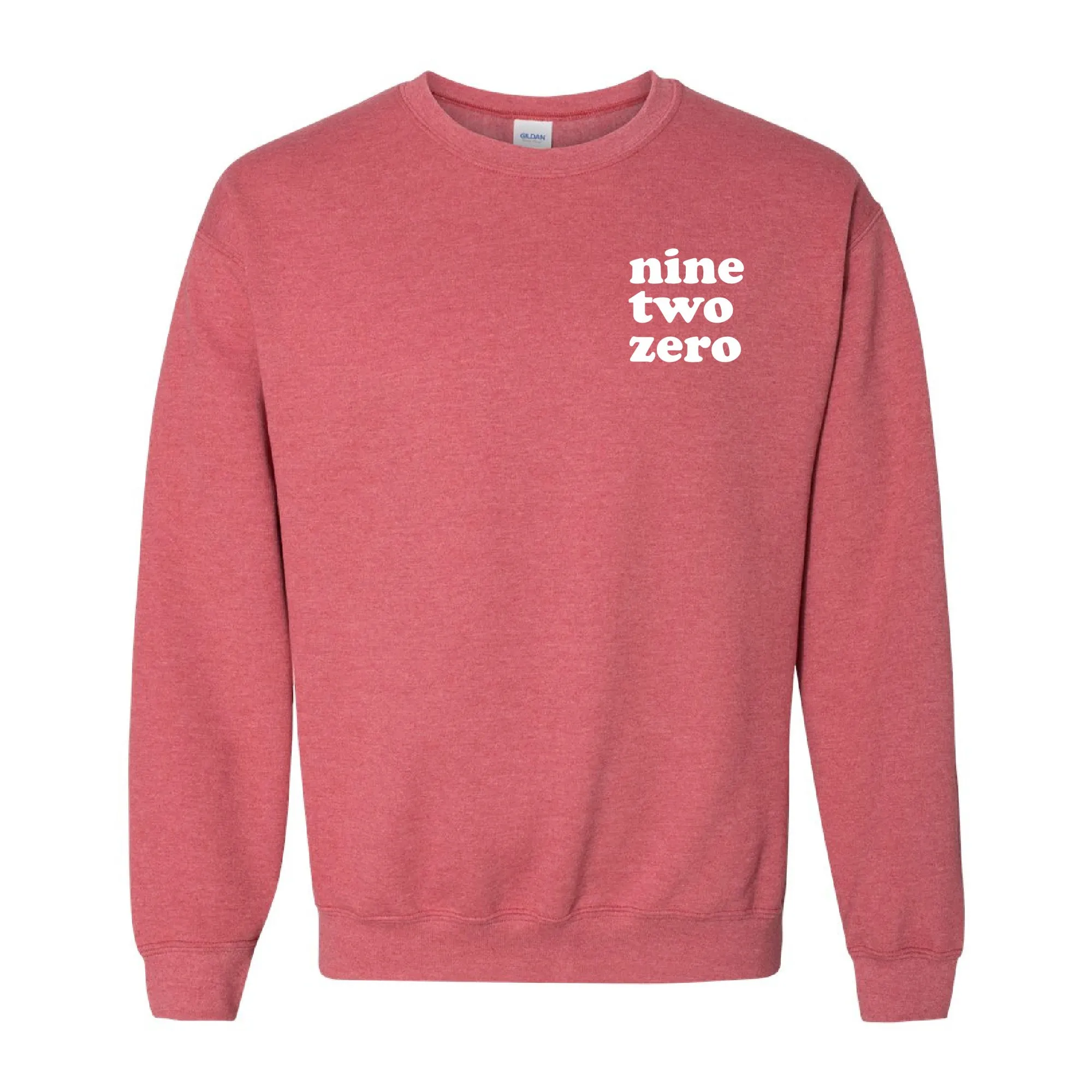 Heather Red Custom Area Code Crewneck Sweatshirt - 3D Puff Lettering