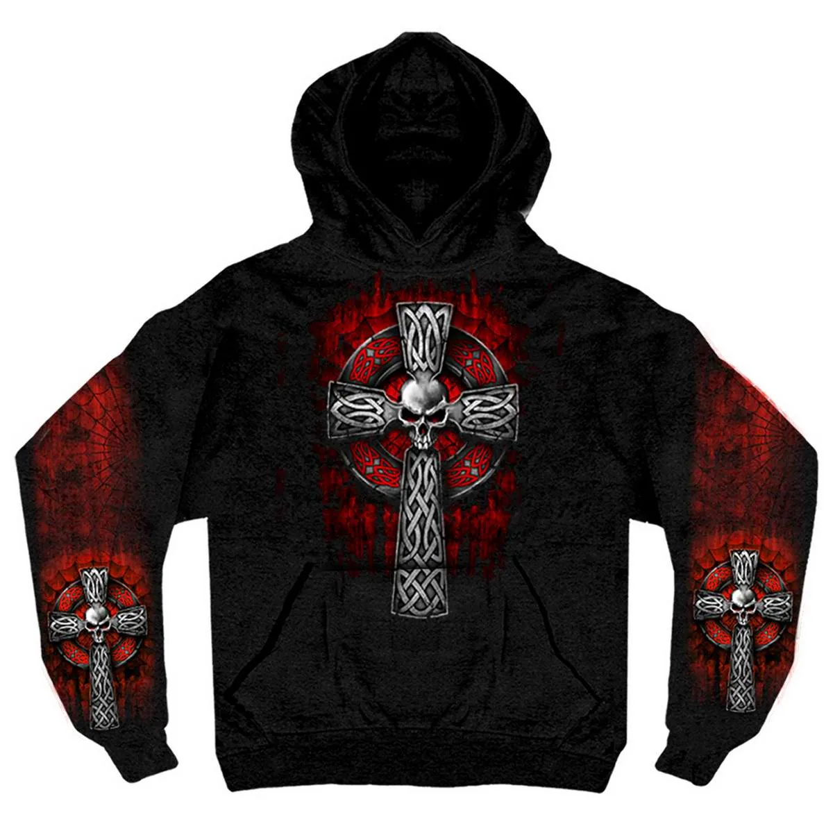 Hot Leathers GMS4022 Men’s ‘Celtic Cross Pocket’ Black Hoodie