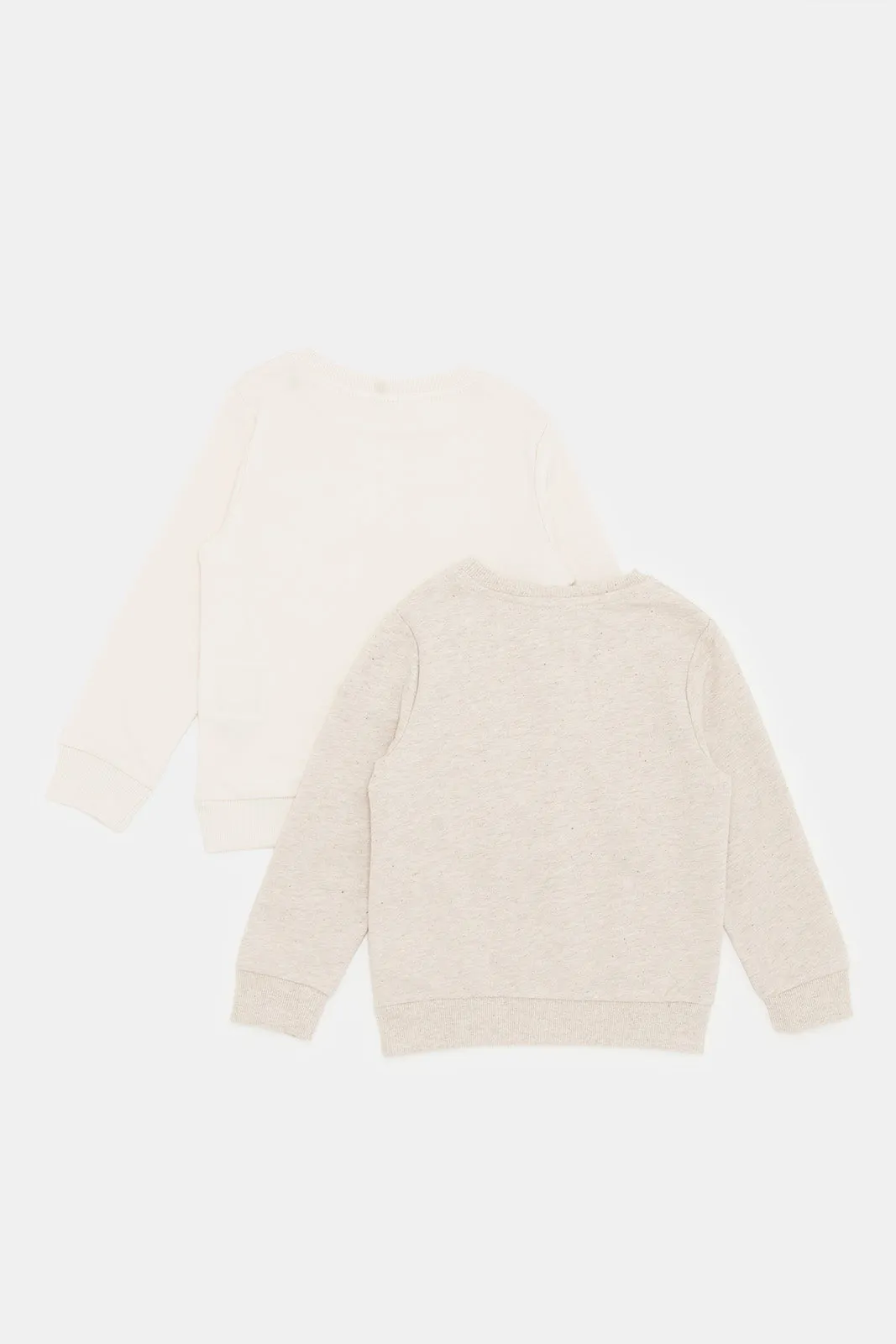 Infant Boys Beige And Ivory Sweatshirt Set (Pack of 2)