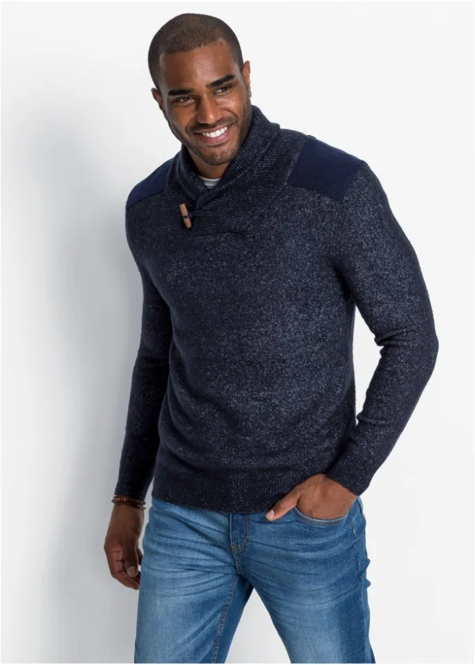 John Baner Jeanswear Shawl Collar Sweater, Blue