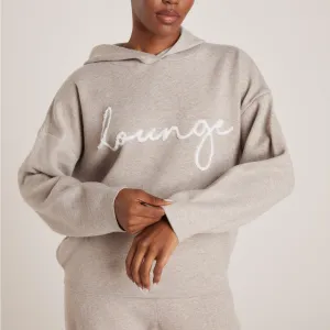 Knitted Lounge Hoodie - Taupe Marl