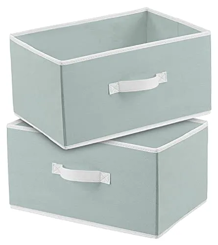 Kuber Industries Multipurposes Flodable Storage Box|Drawer Storage and Cloth Organizer|Storage Box For Toys|Storage Box Gor Clothes|Pack of 2 (Grey, Non-woven)