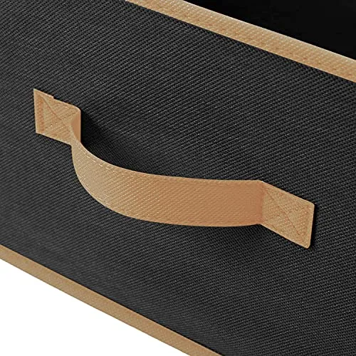 Kuber Industries Storage Box|Toy Box Storage For Kids|Foldable Storage Box|Storage Box For Clothes|Pack of 3 (Black, Non-woven)