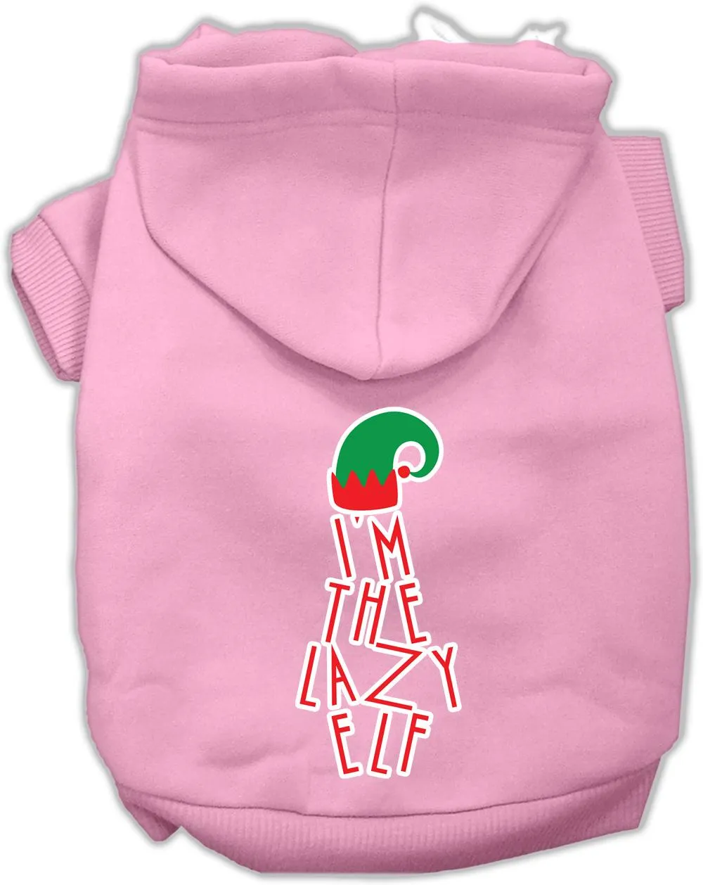 Lazy Elf Screen Print Pet Hoodie Light Pink Xxxl (20)