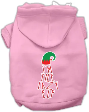 Lazy Elf Screen Print Pet Hoodie Light Pink Xxxl (20)