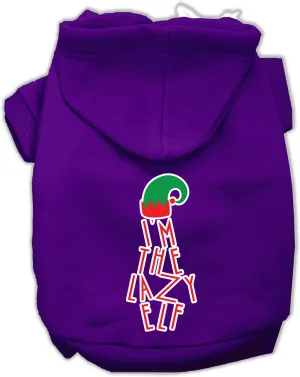 Lazy Elf Screen Print Pet Hoodie Purple Xs (8)