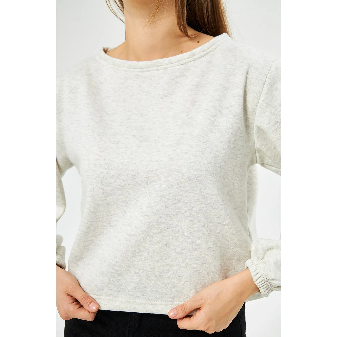 Light Grey Boatneck Oversized Sweatshirt