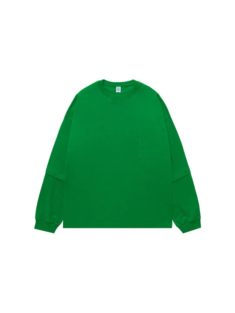 Long-Sleeved Cotton T-Shirt With Drop Shoulder