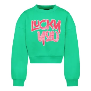 Lucky You cropped green Sweat